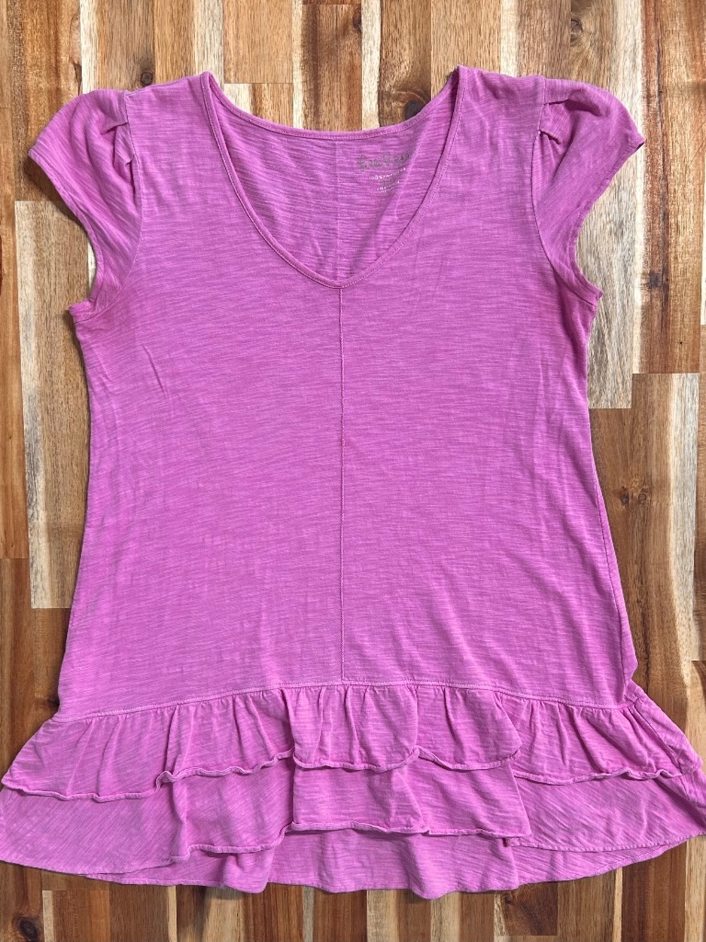Lilly Pulitzer 100% Pima Cotton Short Sleeve Peplum Everyday Blouse XS